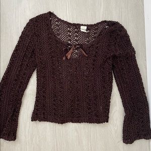 cute crotchet dark brown sweater/ cover up